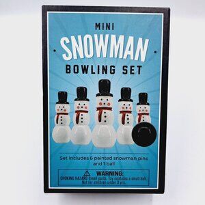 Holiday Mini Snowman Bowling Set Christmas Family Table Game Stocking Stuffer